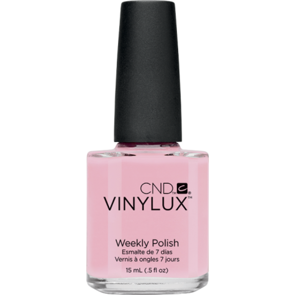 Лак CND Vinylux Weekly Polish 132 Negligee блідий напівпрозорий-рожевий з легким бузковим переливом. 15 мл