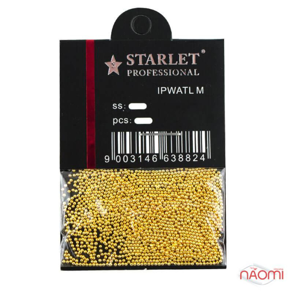 Бульонки для украшения ногтей Starlet Professional. цвет золото. в пакете. 8 г