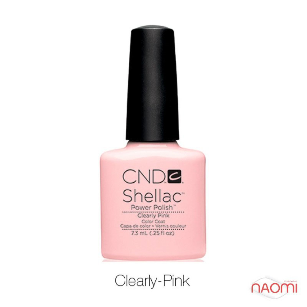 CND Shellac Clearly Pink молочно-прозорий з ледве помітним рожевим відтінком. 7.3 мл