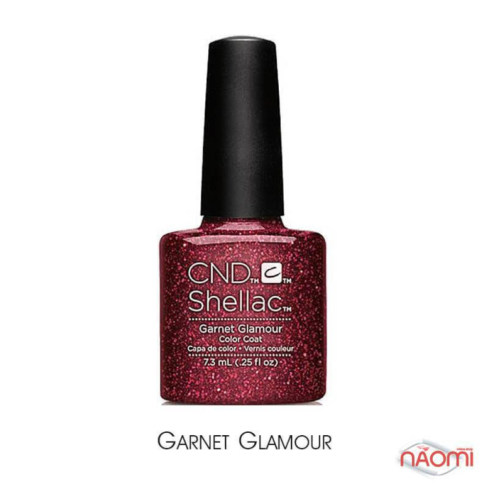 CND Shellac Garnet Glamour бордовий з блискітками, 7,3 мл