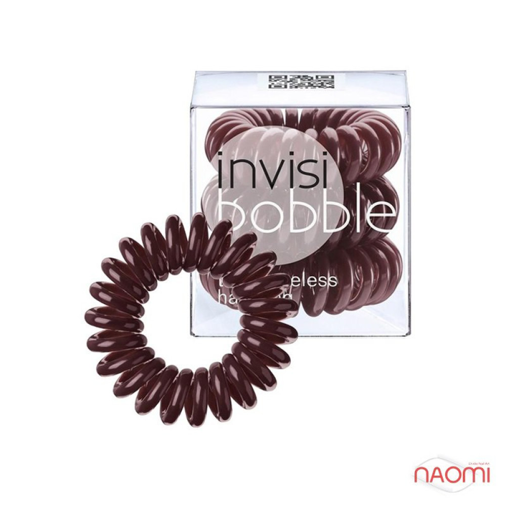 Резинка-браслет для волос Invisibobble Chocolate Brown, цвет коричневый, 30х16 мм, 3 шт.