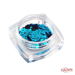 Декор для ногтей Salon Professional Чешуя, цвет синий, крупная 015