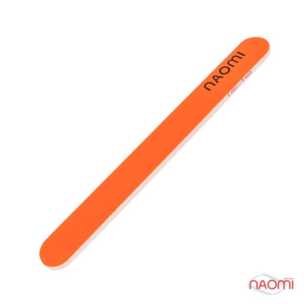Пилка для ногтей Naomi 180/180, оранжевая CO865E