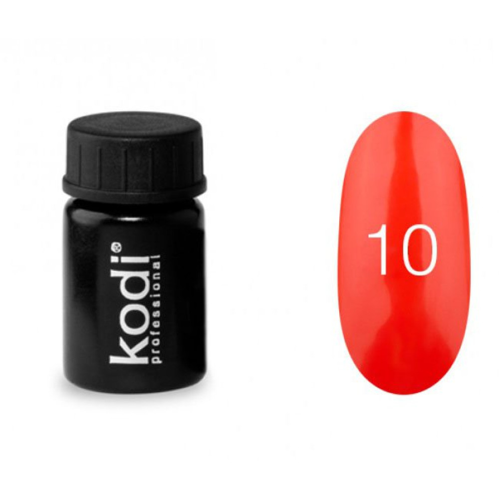 Гель-краска Kodi Professional 10. цвет насыщенный кораллово-оранжевый. 4 мл
