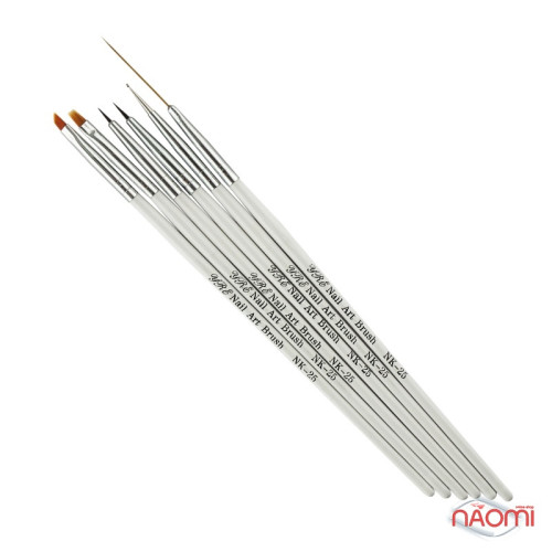 Набор кистей для рисования с дотсом Yre Nail Art Brush NK 25, 6 шт., фото 1, 126 грн.