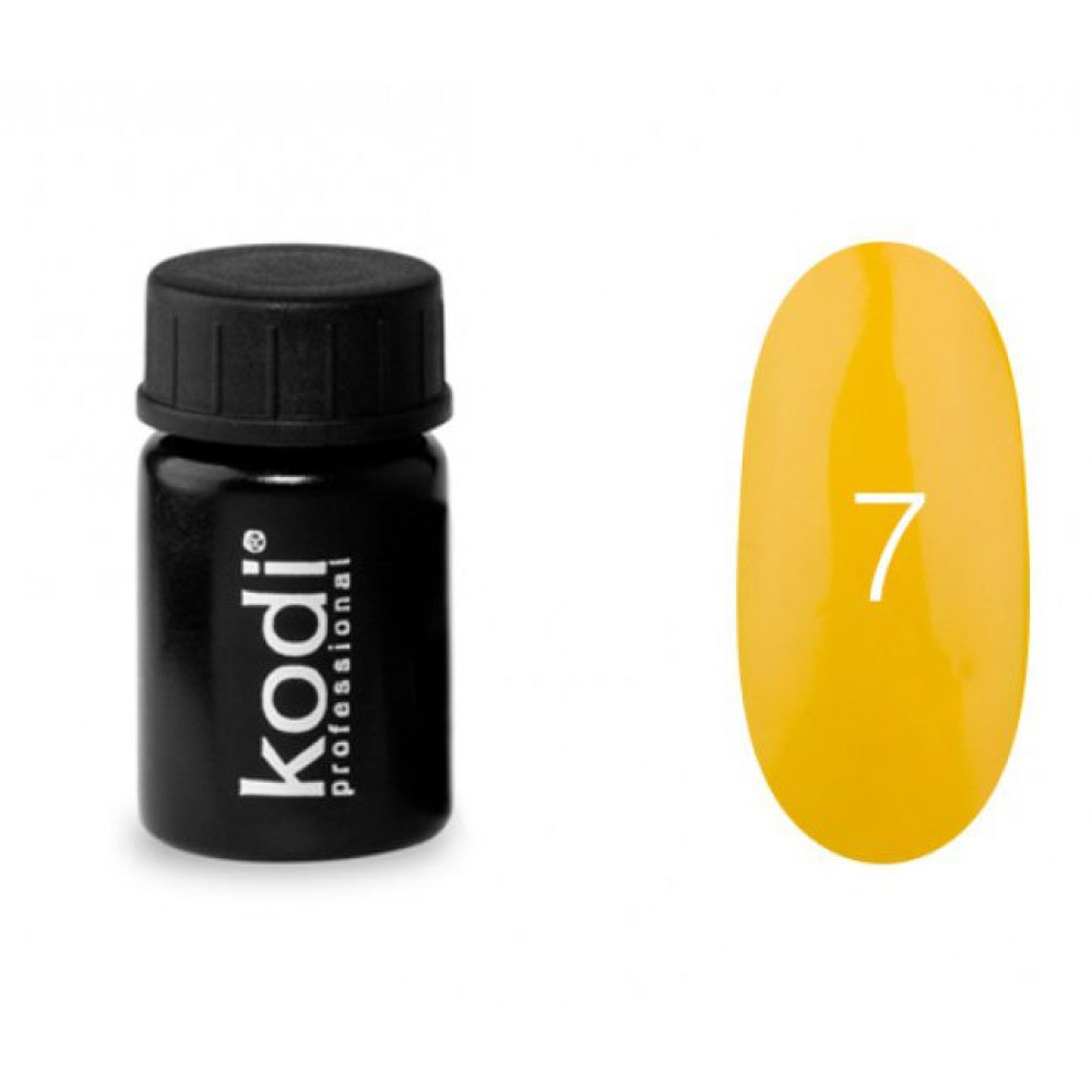 Гель-фарба Kodi Professional 07. колір насичений жовтий. 4 мл