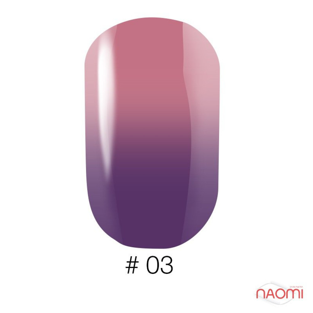 Гель-лак Naomi Thermo Collection 03 лиловый с переходом в бежево-розовый, 6 мл