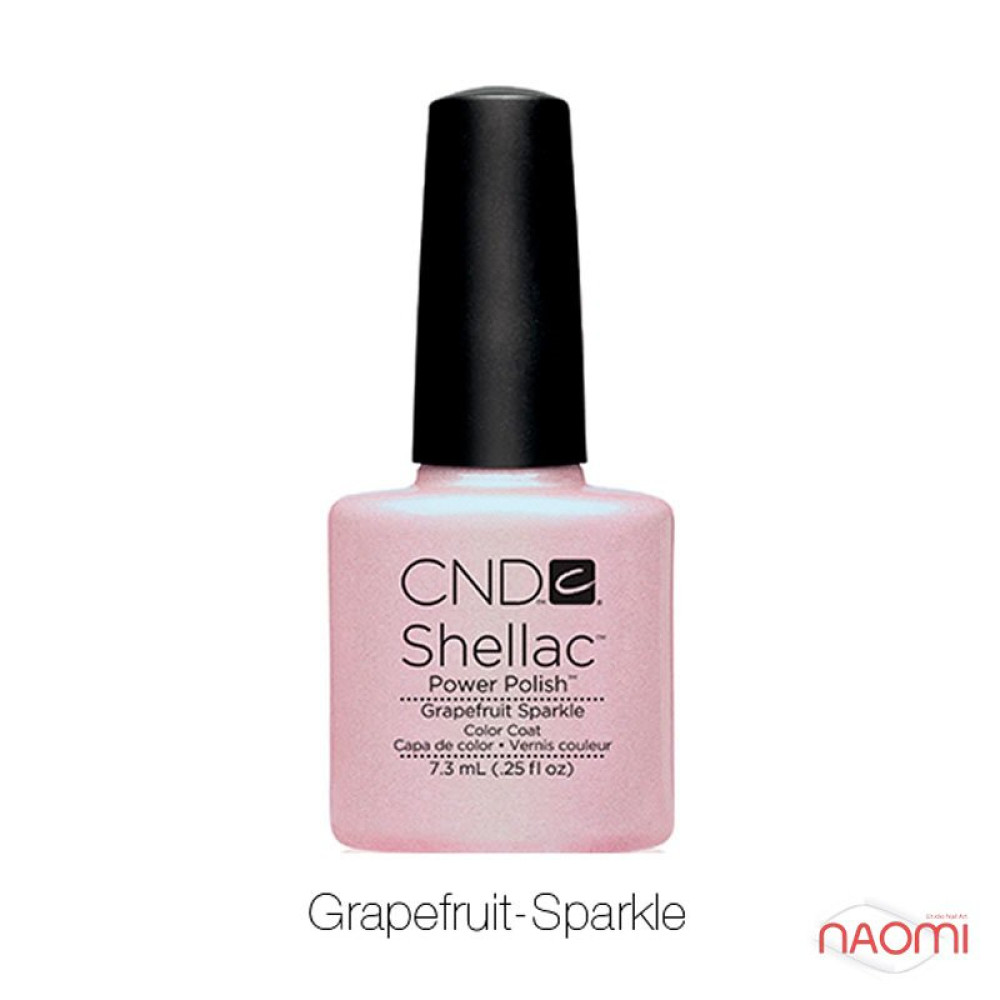 CND Shellac Grapefruit Sparkle блідий рожевий з мікроблискітками. 7.3 мл