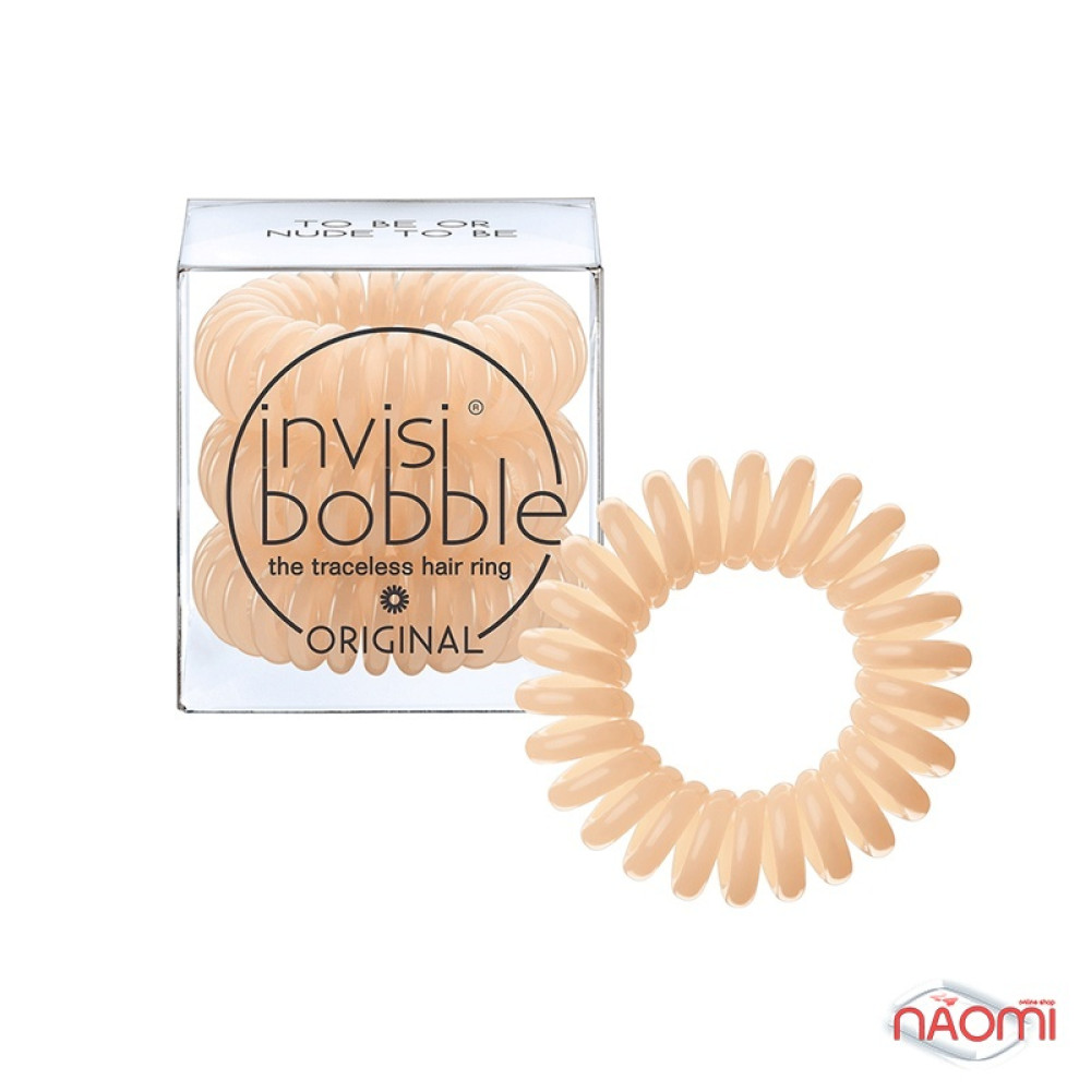 Резинка-браслет для волос Invisibobble ORIGINAL To Be or Nude to Be. цвет бежевый. 30х16 мм. 3 шт.