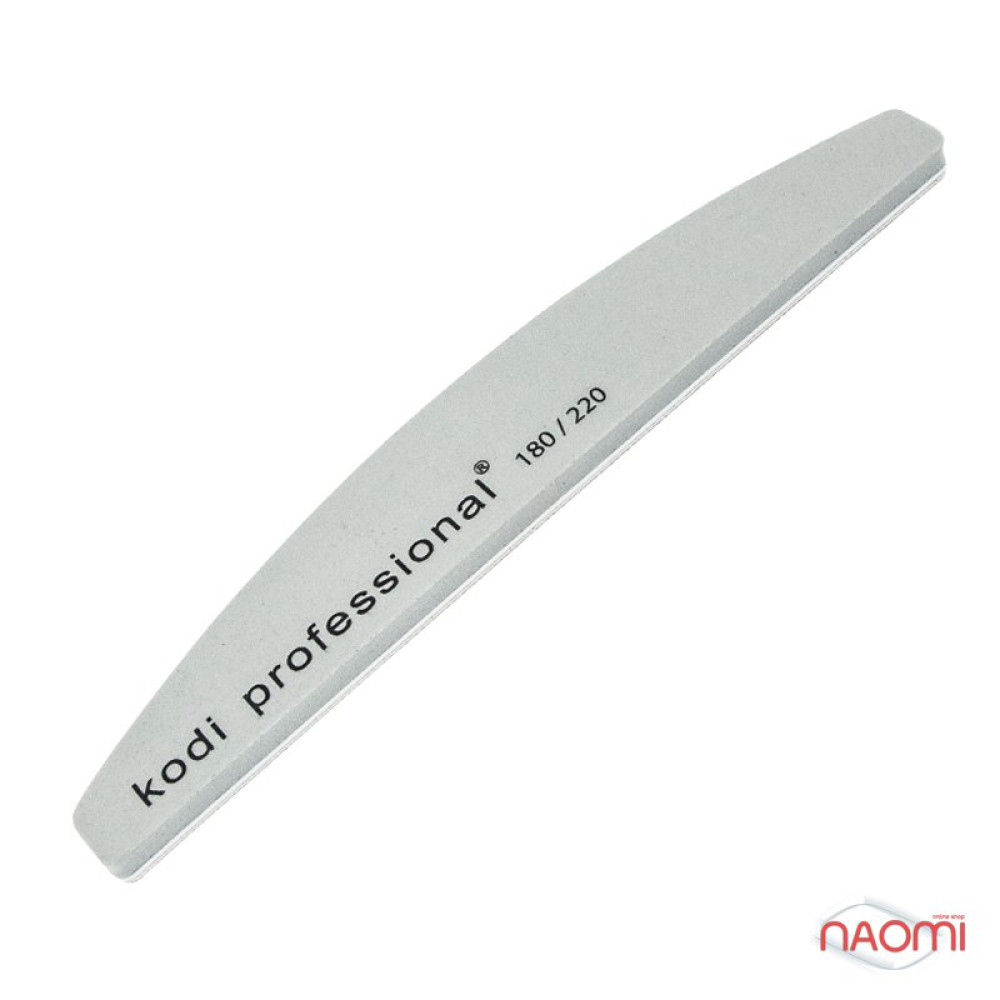Пилка-баф для нігтів Kodi Professional 180/220 Half Grey. півколо