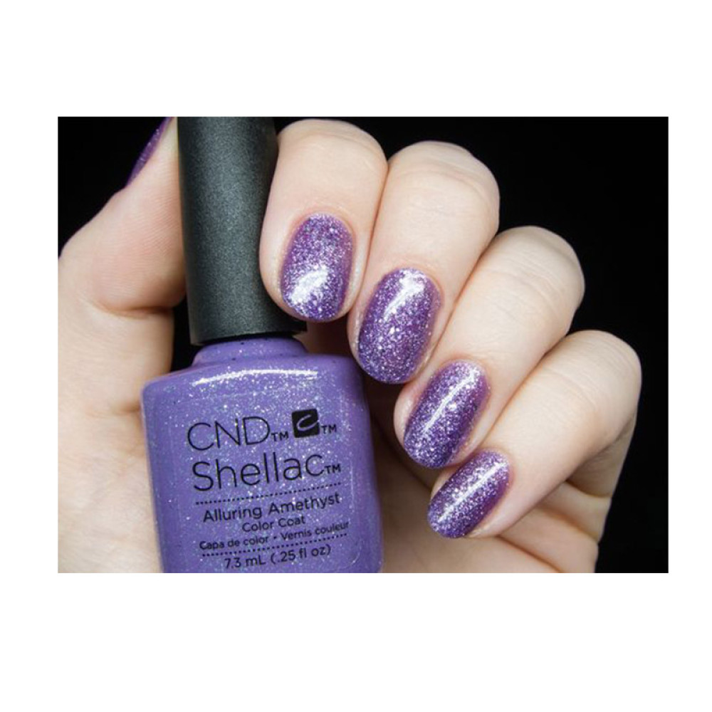 CND Shellac Alluring Amethyst фиолетовый с блестками, 7,3 мл