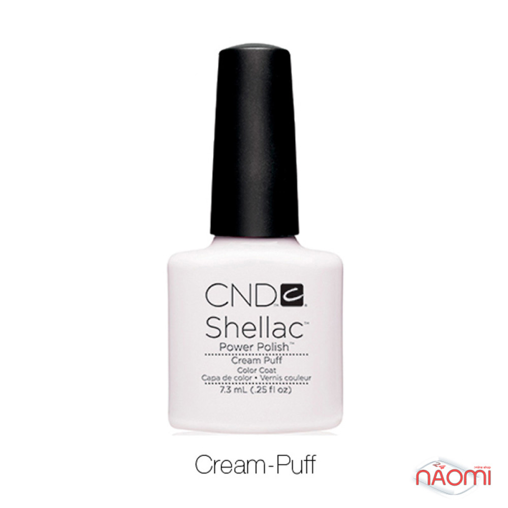 CND Shellac Cream Puff яркий молочно-белоснежный. 7.3 мл