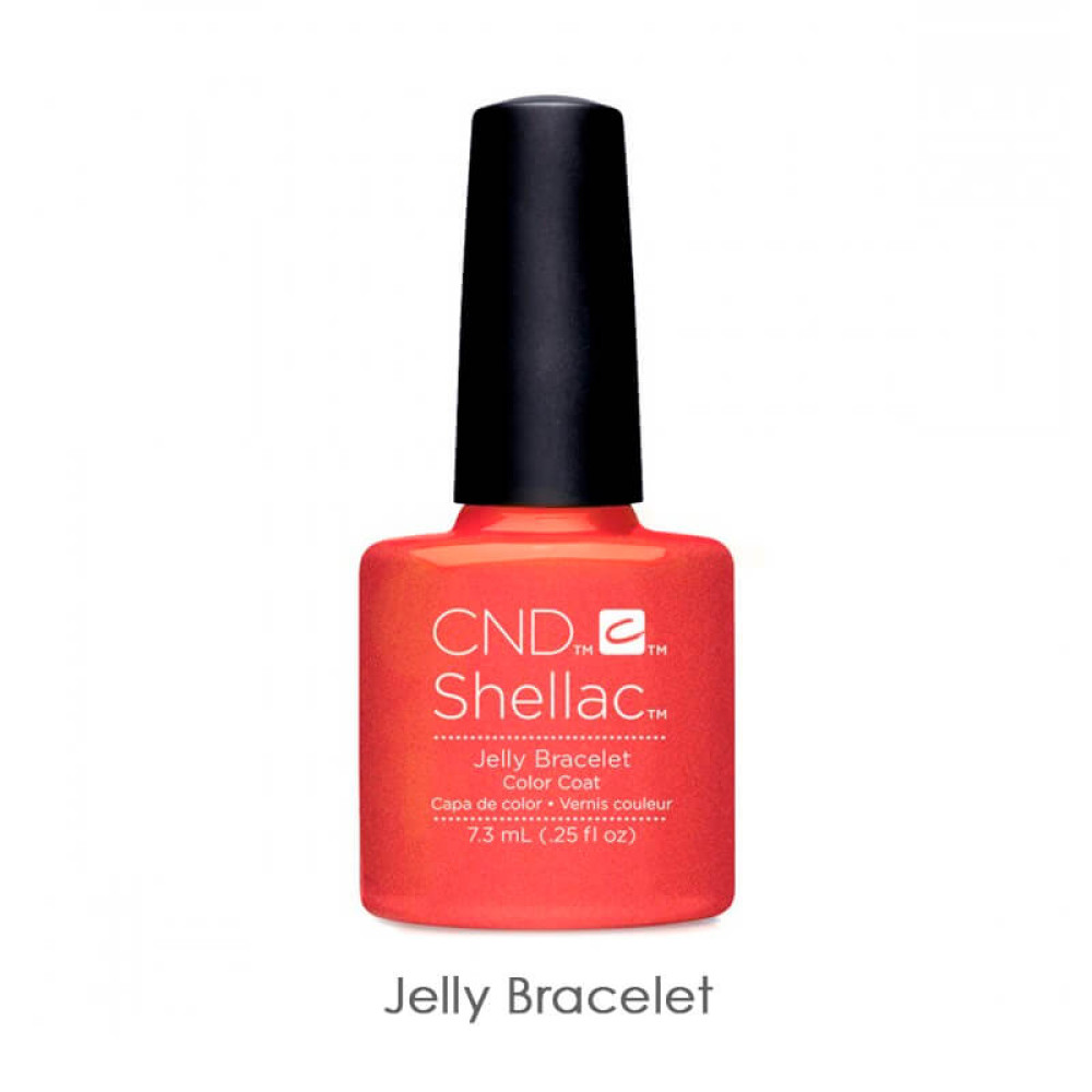 CND Shellac Jelly Bracelet оранжево-кораловий з перламутром і шимерами. 7.3 мл
