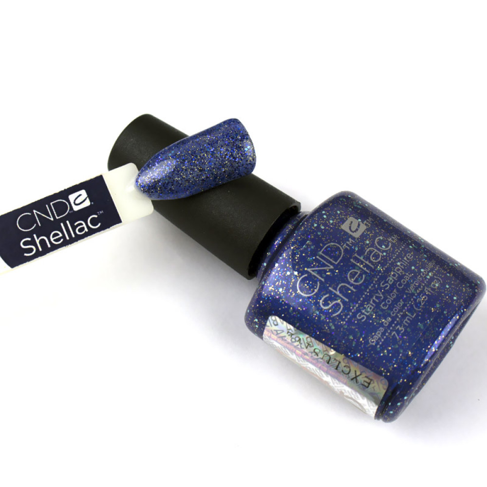 CND Shellac Starry Sapphire синий с блестками, 7,3 мл