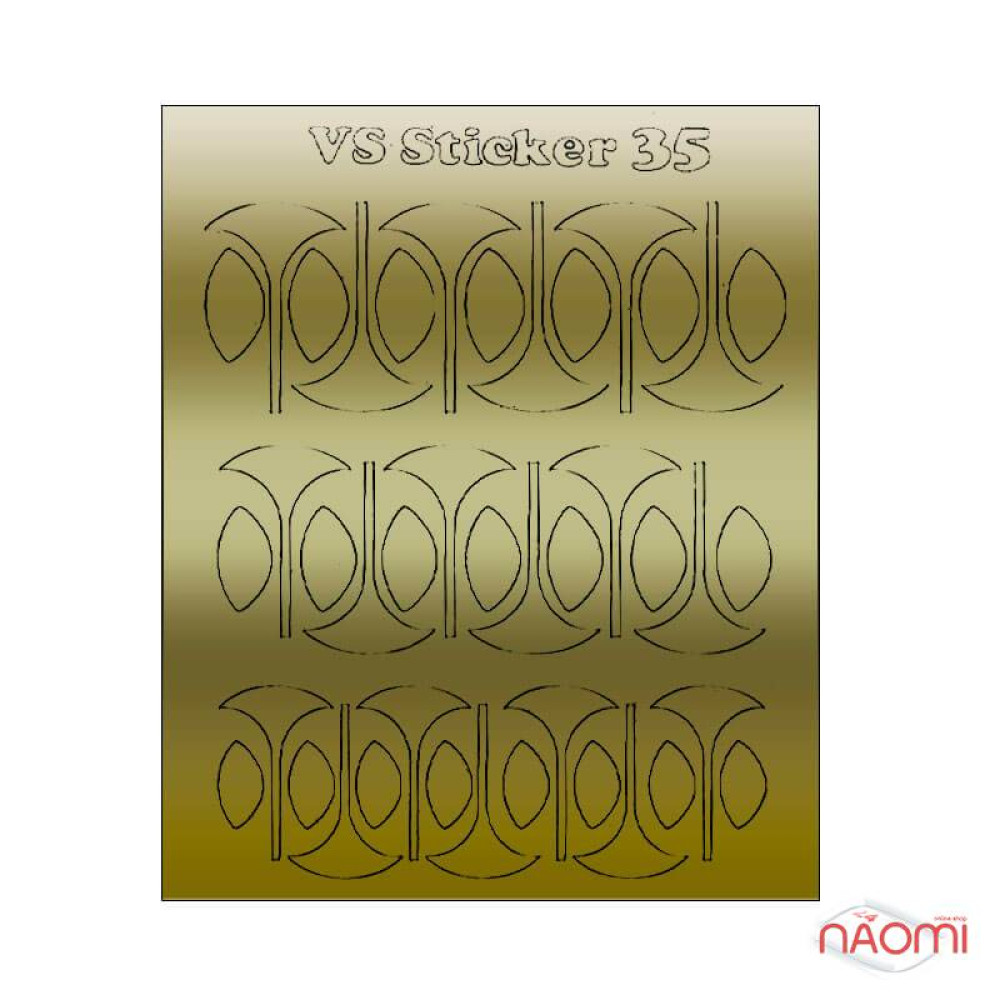 Металлизированные наклейки № 35 формы. цвет золото