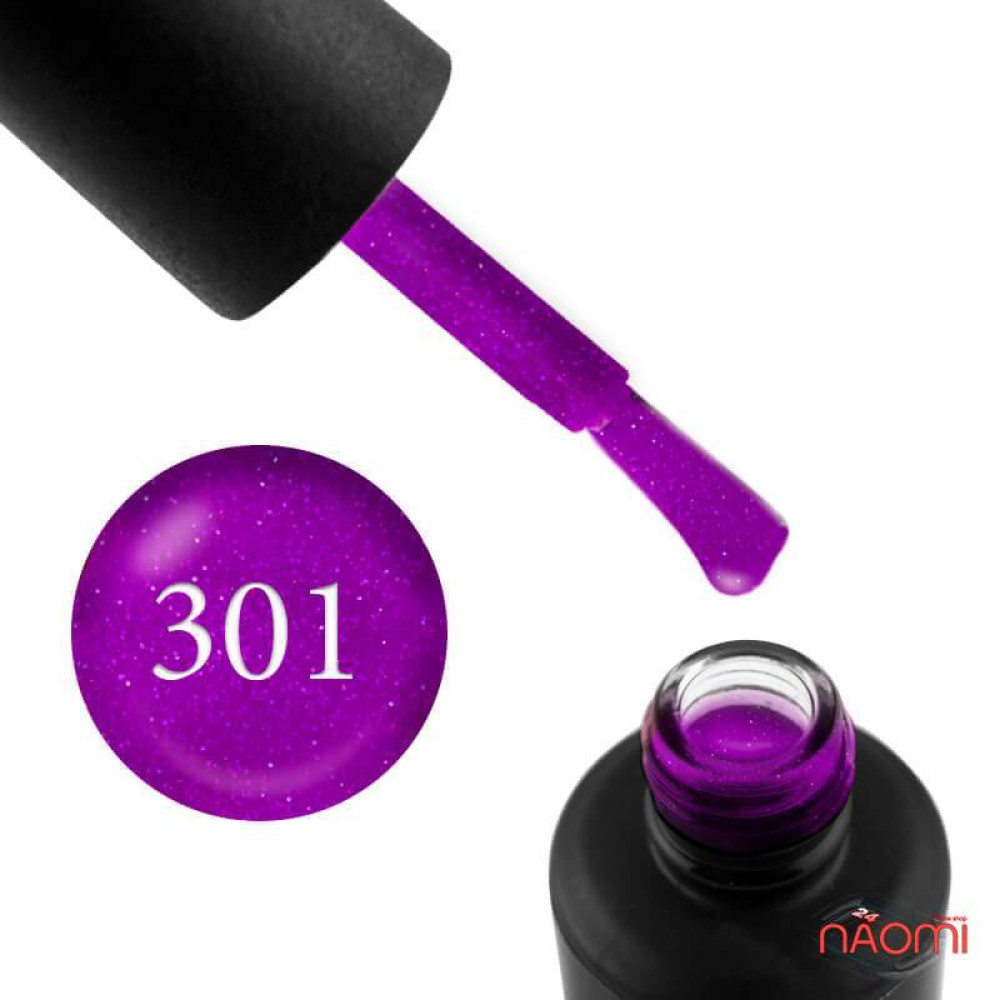 Гель-лак My Nail 301 яскравий фіолетовий з дрібними блискітками, 9 мл