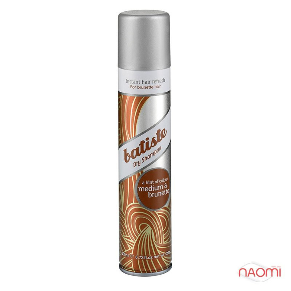 Сухой шампунь для волос - Batiste Dry Shampoo, Medium and Brunette a Hint of Colour, 200 мл