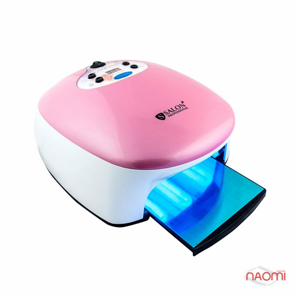 УФ лампа для ногтей 36W Salon Professional 1788, таймер 30-240 секунд +вентилятор, цвет бело-розовая