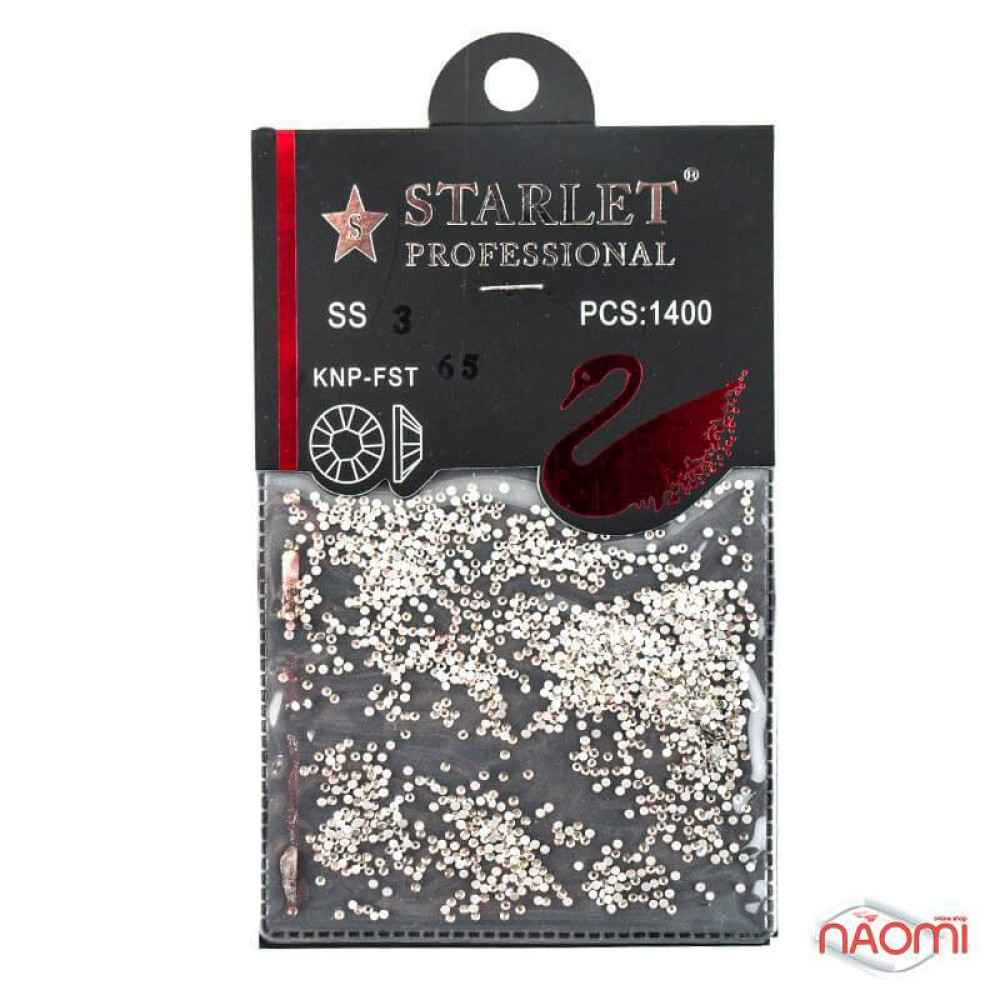 Стрази Starlet Professional ss3. колір срібло. 1400 шт.
