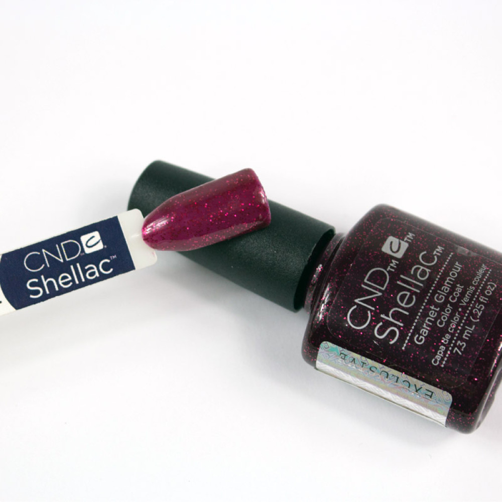 CND Shellac Garnet Glamour бордовый с блестками, 7,3 мл
