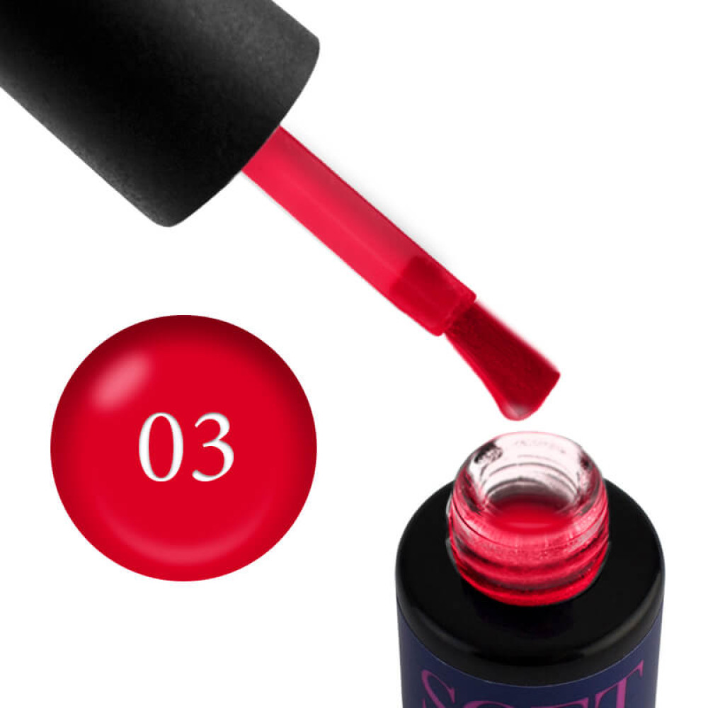 Гель-лак Naomi Soft Touch ST 03 червоно-малиновий флуоресцентний, 6 мл