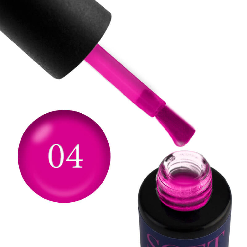 Гель-лак Naomi Soft Touch ST 04 пурпурово-рожевий флуоресцентний. 6 мл