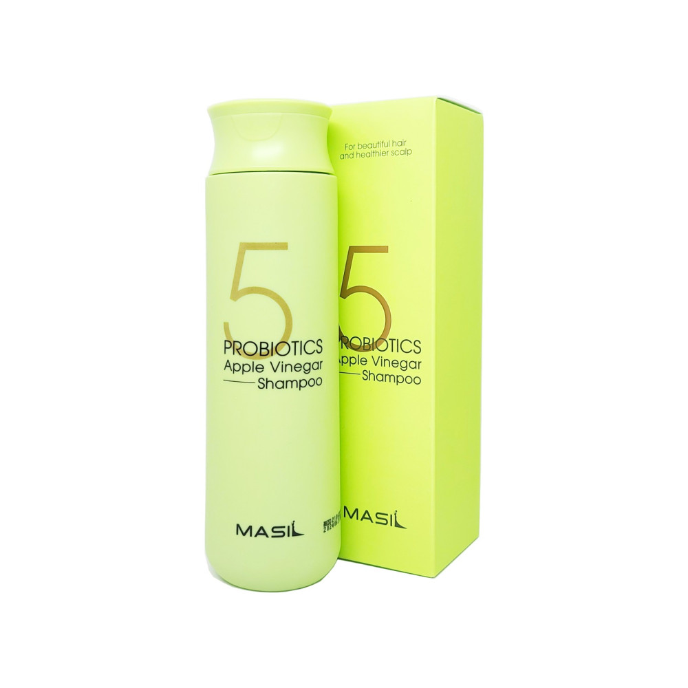 Шампунь для волос Masil 5 Probiotics Apple Vinegar Shampoo мягкий безсульфатный с пробиотиками и яблочным уксусом. 300 мл