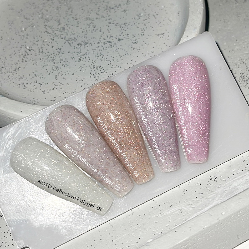 Рідкий полігель Nails Of The Night Polygel Reflective 04 світловідбиваючий ліловий 15 мл