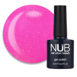 Гель-лак NUB 026 Rosa Centifolia розовая фуксия с шиммерами. 8 мл