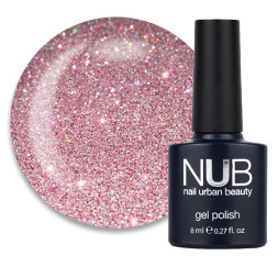 Гель-лак NUB 106 Lovely Jewelry серебристые и розовые блестки. 8 мл