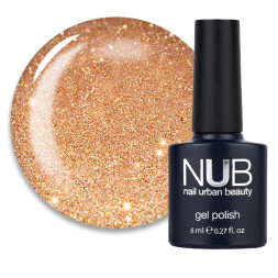 Гель-лак NUB 107 Best Friends золотисто-бронзовые блестки. 8 мл