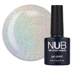 Гель-лак NUB 144 Brightest Pearl мелкие переливающиеся блестки и слюда на прозрачной основе. 8 мл