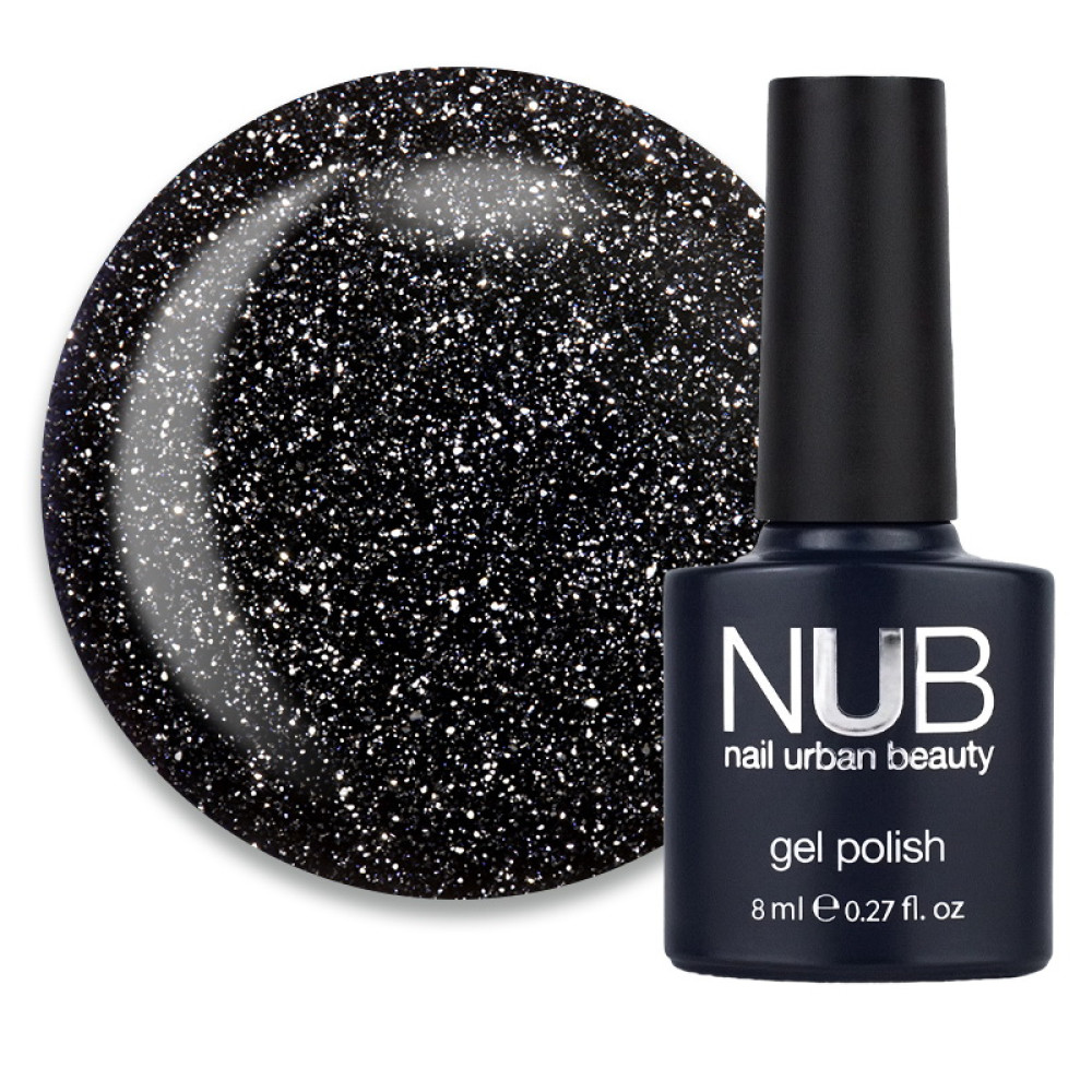 Гель-лак NUB Night Light 05 Dark Sky ночной синий с блестками и шиммерами, светоотражающий, 8 мл