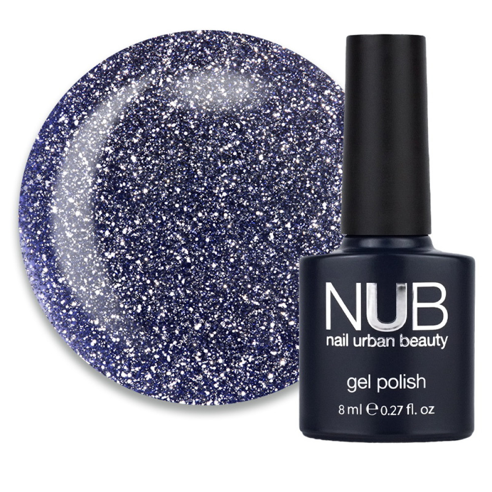 Гель-лак NUB Night Light 07 Bright Lilac сиренево-аметистовый с блестками и шиммерами, светоотражающий, 8 мл