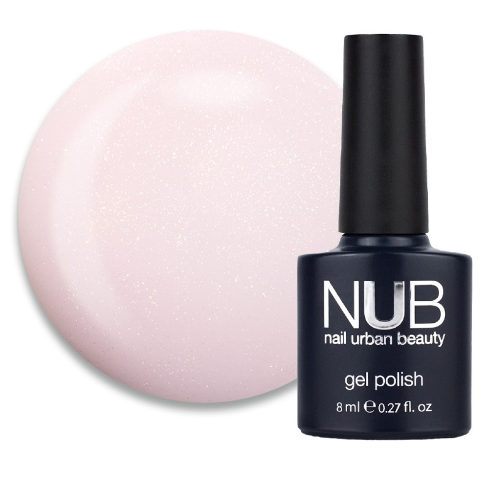 Гель-лак NUB Naked 03 Bare Glow молочно-розовый с переливающимися шиммерами и микрослюдой. 8 мл