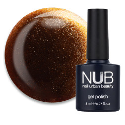 Гель-лак NUB Mystery 9D 07 Sunset магнітний оранжево-золотий з відблиском 8 мл
