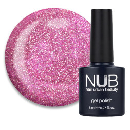 Гель-лак NUB Night Light 09 Flamingo Star розовая орхидея с блестками и шиммерами. светоотражающий. 8 мл