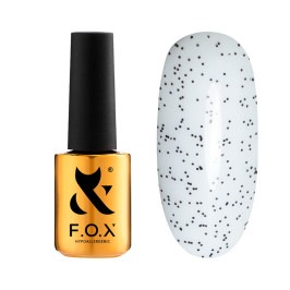 Топ для гель-лака без липкого слоя F.O.X Top Dot Black с УФ-фильтром и черной крошкой. 7 мл