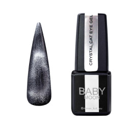 Гель-лак Baby Moon Crystal Cat Eye срібний кристал 6 мл