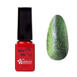 Гель-лак Nails Molekula Flash Dragon Eyes DE06 світловідбиваючий зелений 6 мл
