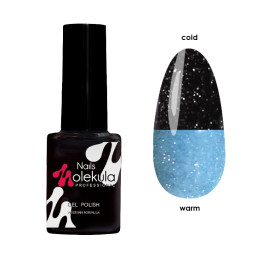 Гель-лак Nails Molekula Flash Thermo FT02 светоотражающий черный и голубой 6 мл