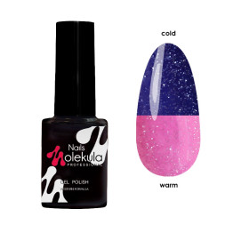 Гель-лак Nails Molekula Flash Thermo FT04 светоотражающий фиолетово-синий и розовый 6 мл