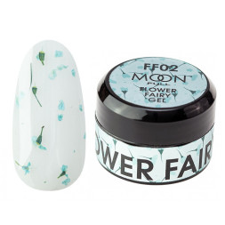 Гель Moon Full Flower Fairy Gel FF02 прозорий з блакитними сухоцвітами 5 мл