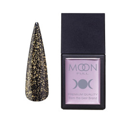 Топ для гель-лака без липкого слоя Moon Full Amazing Top Shimmer SH11 с золотым глиттером и слюдой 12 мл