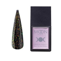 Топ для гель-лака без липкого слоя Moon Full Amazing Top Shimmer SH13 с персиково-зелено-золотым глиттером и слюдой 12 мл
