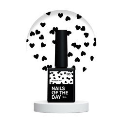 Топ для гель-лака без липкого слоя Nails Of The Day Kupidon Top 03 с черными сердечками 10 мл