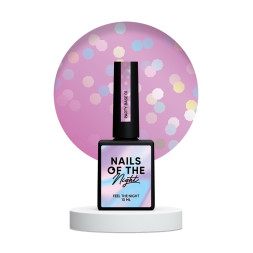 База камуфлююча Nails Of The Night Party Base 01. неоново-ліловий з голографічними шестигранниками. 10 мл