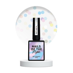 База камуфлирующая Nails Of The Night Party Base 02. молочный с голографическими шестигранниками. 10 мл