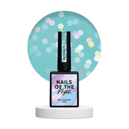 База камуфлююча Nails Of The Night Party Base 05. неоново-блакитний з голографічними шестигранниками. 10 мл