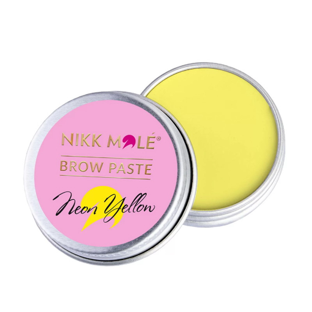 Паста для моделирования формы бровей Nikk Mole Brow Paste Neon Yellow желтый неон 15 мл